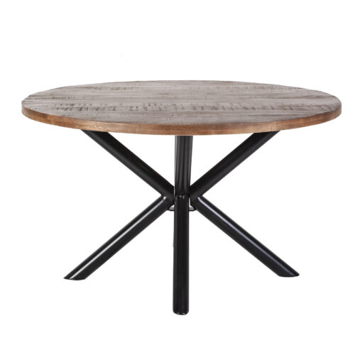 Ronde Eettafel Oscar mangohout met kruispoot Naturel 150cm - Afbeelding 12