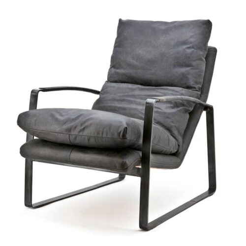 Fauteuil Lex - Antraciet vintage leer - Afbeelding 11