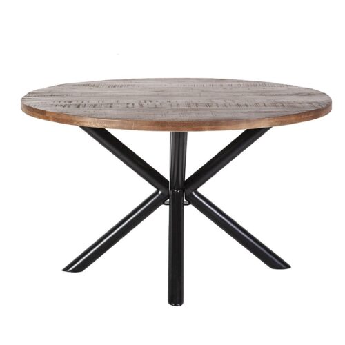 Ronde Eettafel Oscar mangohout met kruispoot Naturel 150cm - Afbeelding 8