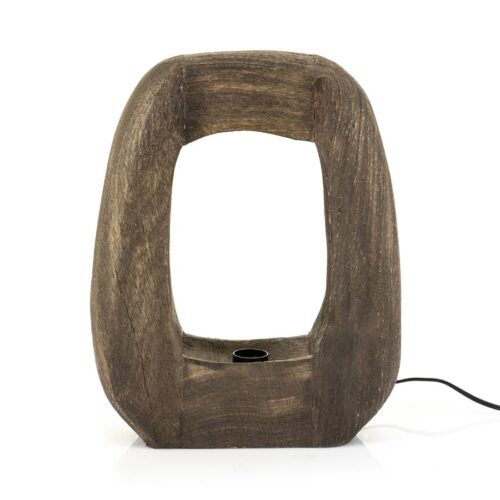 Tafellamp Gibs Hout 40cm hoog - Bruin