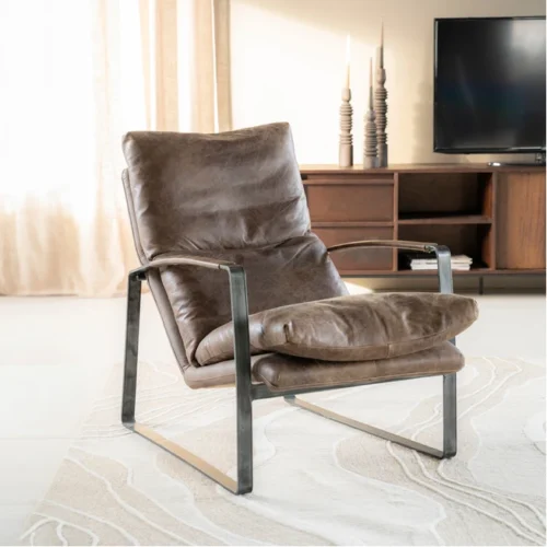 Fauteuil Lex - Antraciet vintage leer - Afbeelding 15