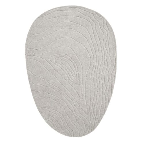 Vloerkleed Pebble licht grijs wol 190 x 290 cm