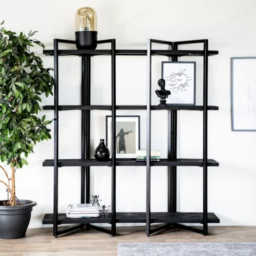 Boekenkast Eddy Mangohout met 4 planken - Zwart