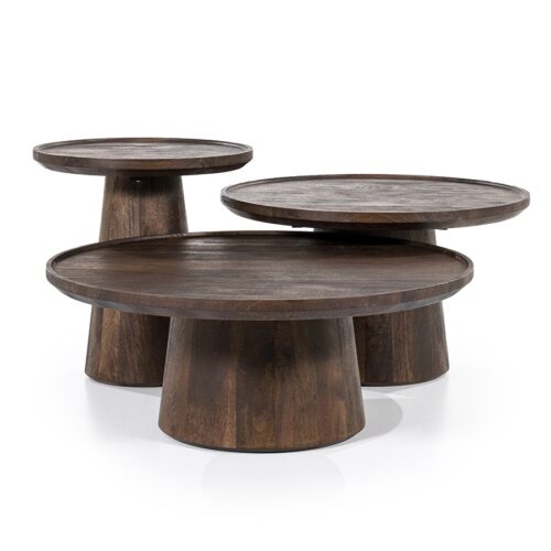 Ronde Salontafel Ron Mangohout 66 cm - Bruin - Afbeelding 3