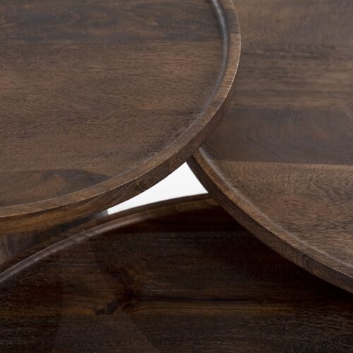 Ronde Salontafel Ron Mangohout 66 cm - Bruin - Afbeelding 4