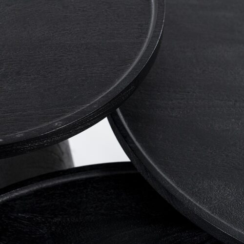 Ronde Salontafel Ron Mangohout 66 cm - Zwart - Afbeelding 2