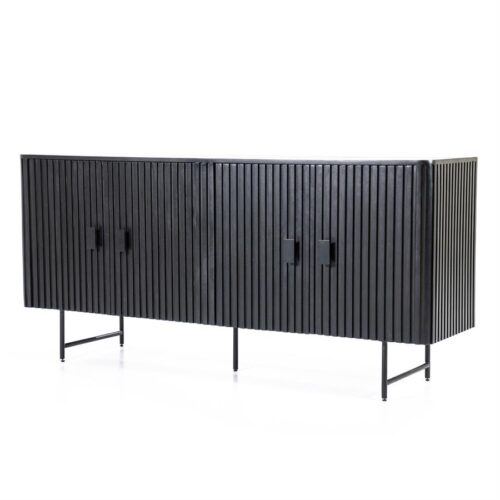 Dressoir Remi Mangohout en Metaal 170cm - Zwart - Afbeelding 9