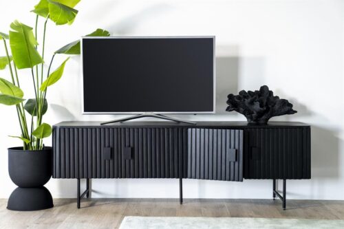 TV-meubel Remi Mangohout en Metaal 170cm - Zwart - Afbeelding 10