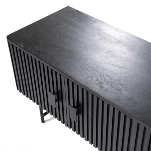 TV-meubel Remi Mangohout en Metaal 250 cm - Zwart - Afbeelding 9