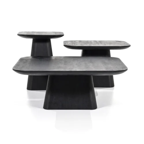 Vierkante Bijzettafel Aron Mangohout - Zwart 60 cm - Afbeelding 2