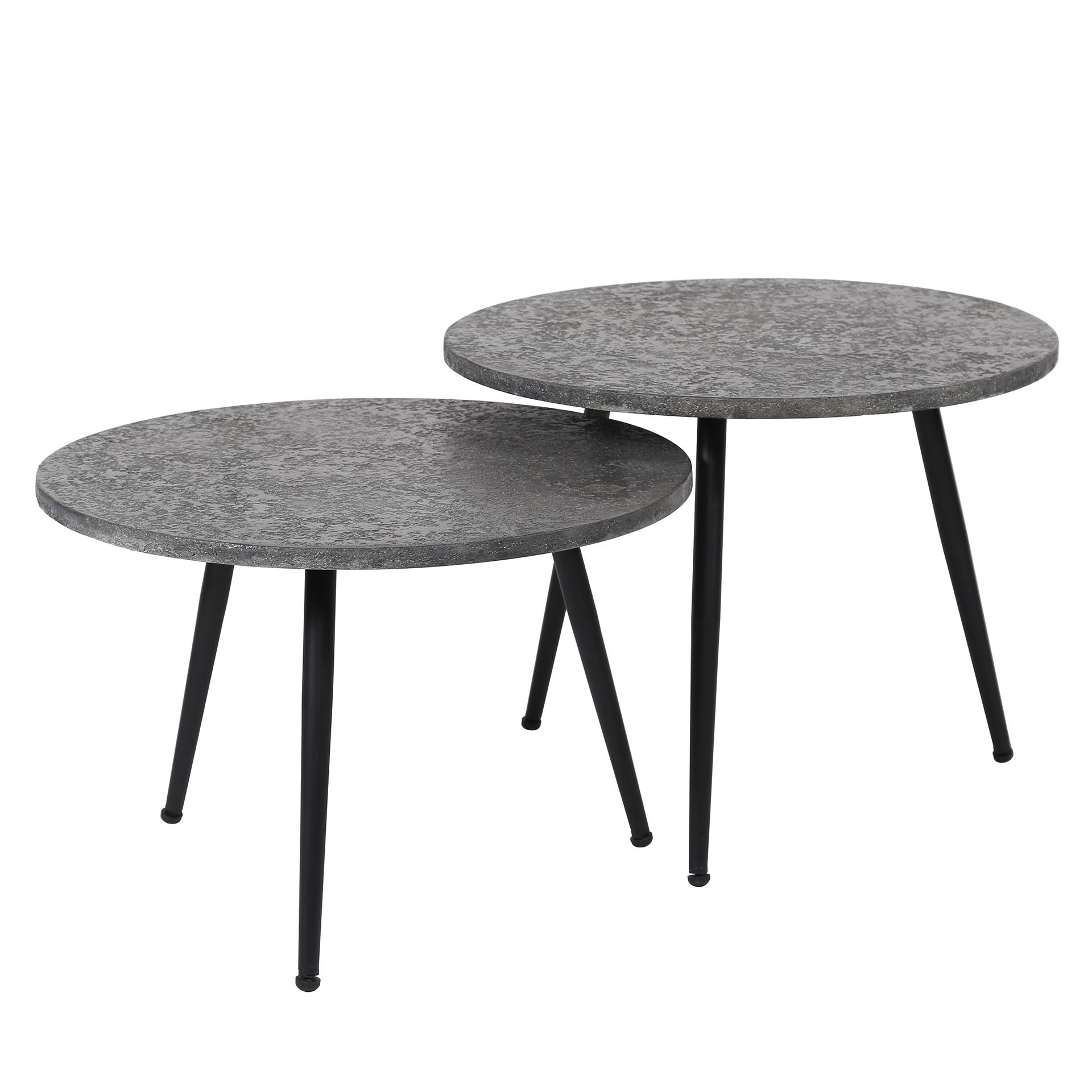 Salontafel met ronde buis Metallic set van 2 stuks Grijs - Afbeelding 3