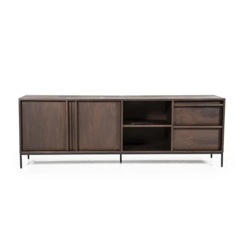 TV-meubel Jimmy Mangohout en Metaal 180cm - Bruin - Afbeelding 8