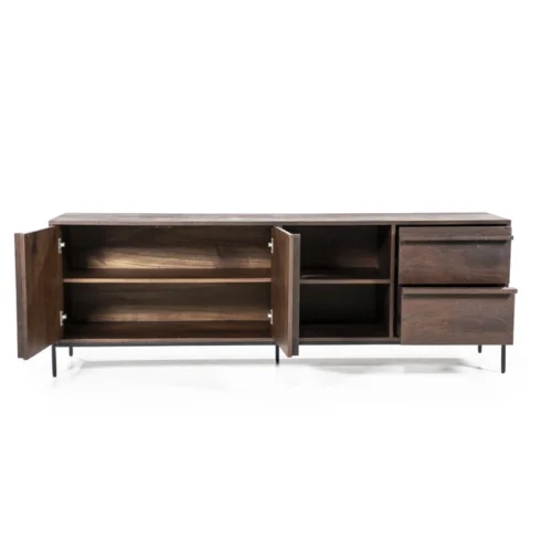 TV-meubel Jimmy Mangohout en Metaal 180cm - Bruin - Afbeelding 9
