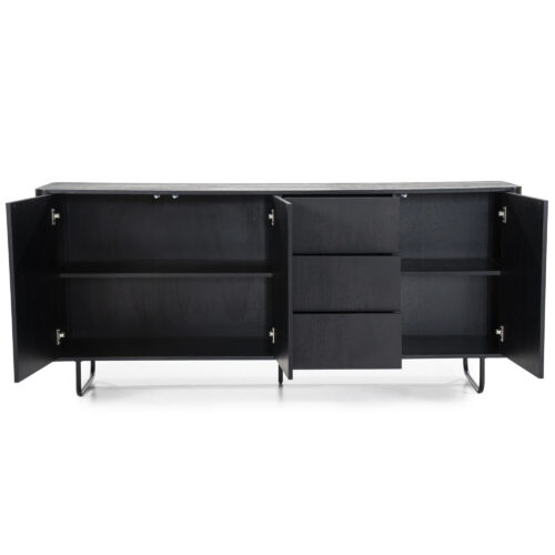 Dressoir James Mangohout 180cm - Zwart - Afbeelding 8