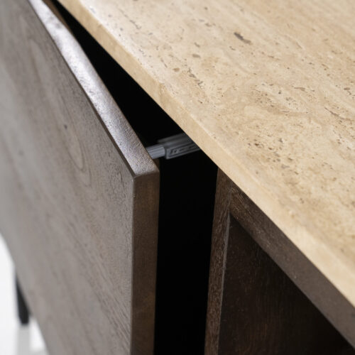 TV-Meubel Lio Mangohout Travertin 200cm - bruin - Afbeelding 6