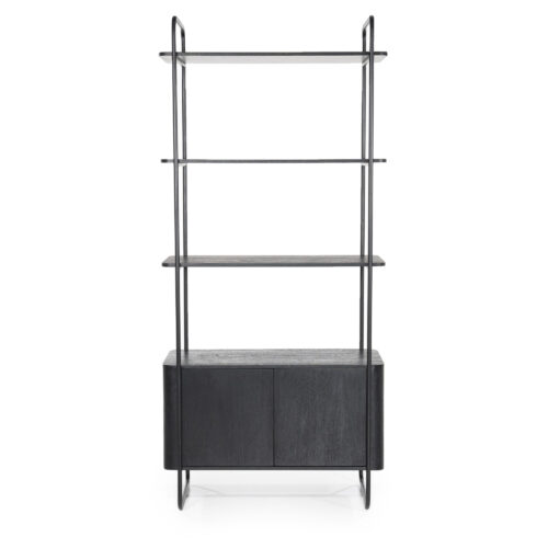 Wandkast James Mangohout en Metaal 96x210cm - Bruin - Afbeelding 8