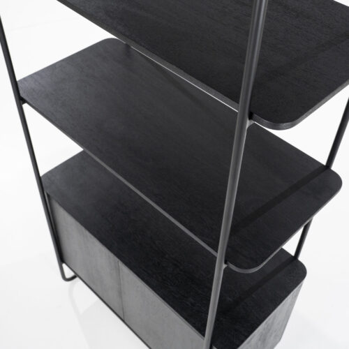 Wandkast James Mangohout en Metaal 96x210cm - Bruin - Afbeelding 10
