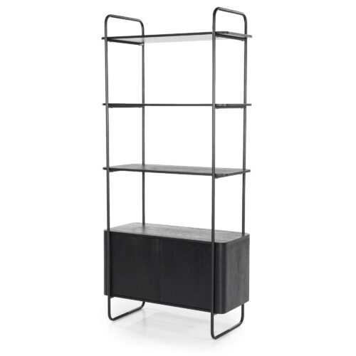 Wandkast James Mangohout en Metaal 96x210cm - Bruin - Afbeelding 14
