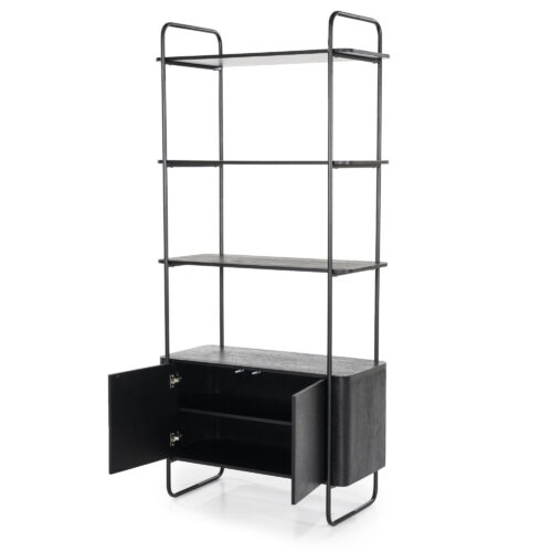 Wandkast James Mangohout en Metaal 96x210cm - Bruin - Afbeelding 15
