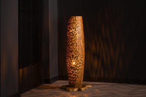 Vloerlamp Bars Small 104cm 2 lampen Teakhout