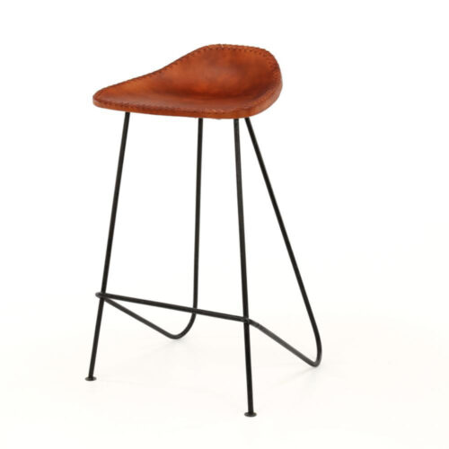 Barkruk Cow Vintage - Leder - Bruin (zithoogte 70cm) - Afbeelding 3
