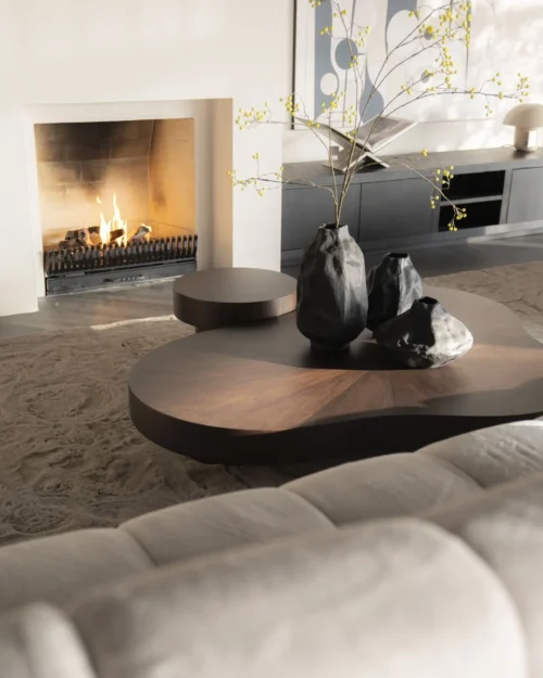Organische Salontafel Bobbie - donkerbuin - 150 x 110 cm - Afbeelding 2