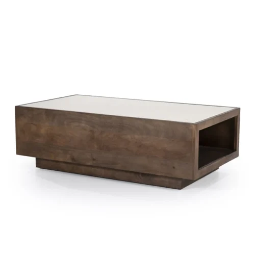 Salontafel Hazel Mangohout en Marmer 110 x 60 cm