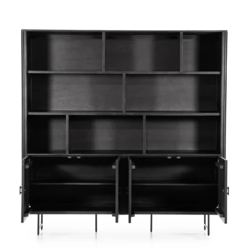 Boekenkast Remi Mangohout en Metaal 200 x 200 cm - Zwart - Afbeelding 10