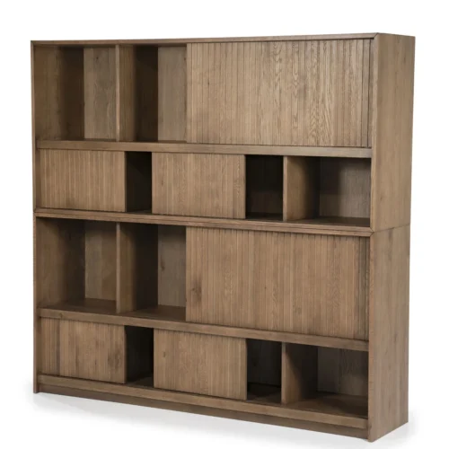 Boekenkast Milo Eikenhout en Eiken fineer 180 x 173 cm - Bruin - Afbeelding 7