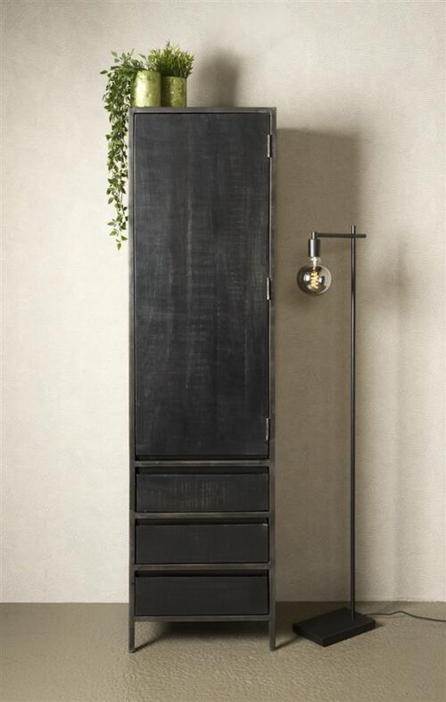 Opbergkast Paterno 190 x 50 cm - Zwart - Afbeelding 2