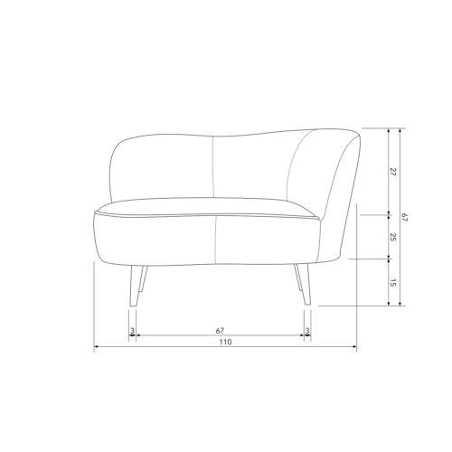 Lounge Fauteuil Sara  - Khaki (rechts) - Afbeelding 11