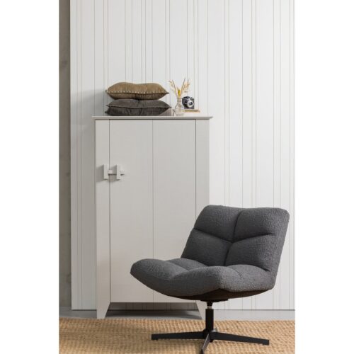 Draaifauteuil Vinny Bouclé - Antraciet - Afbeelding 2