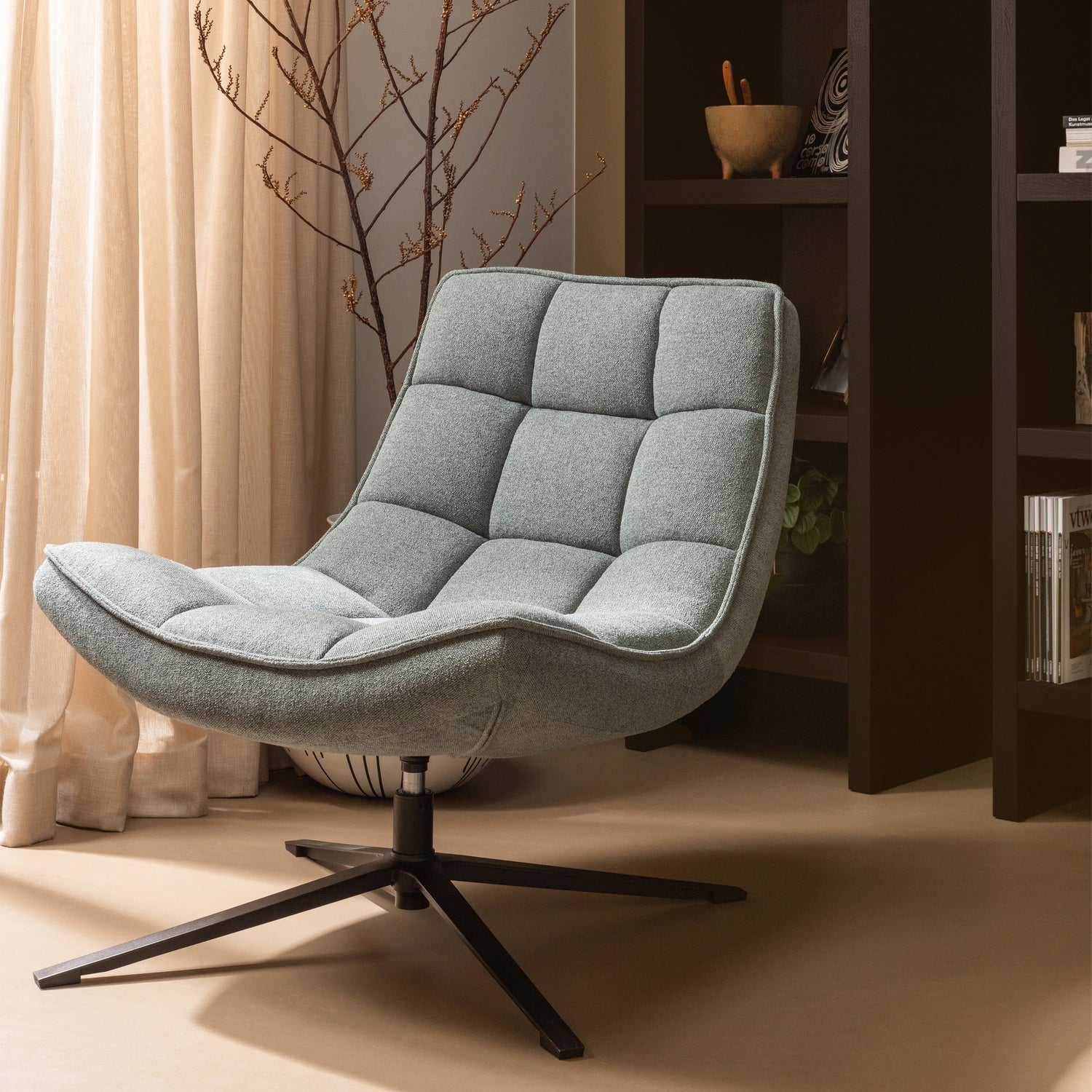 Draaifauteuil Maudi - Blauw - Afbeelding 3