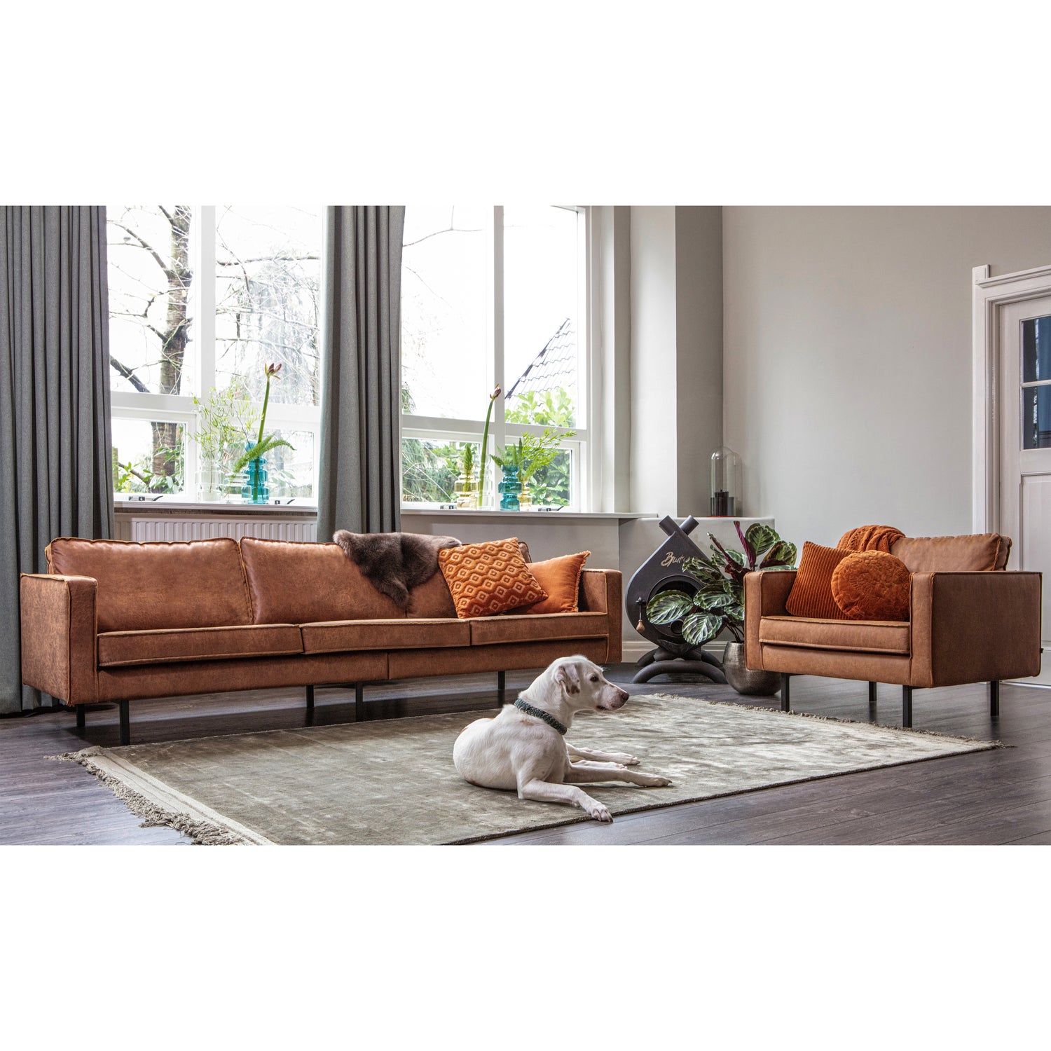 Fauteuil Rodeo  Gerecycled Leer - Cognac - Afbeelding 2